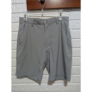 FootJoy Men's Gray Solid Mid-Rise Polyester Golf Chino Shorts Size 30
